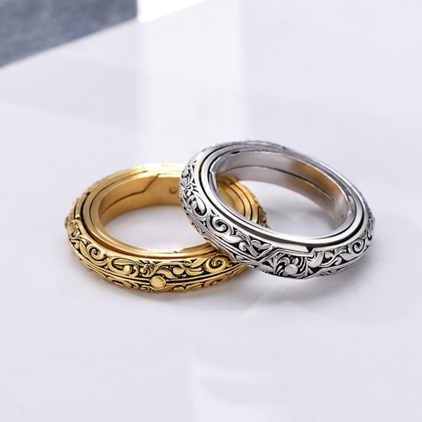 Astronomisk kulring Fingerringar Roterande Clamshell GULD 7 - high quality