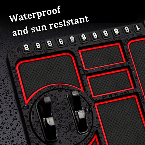 Bil Dashboard Anti Slip Mat Pad Gps Mobiltelefon Hållare Stand - stock red