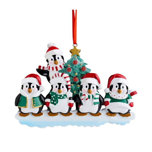 Jul Xmas Tree Penguin hängande dekoration Bauble Ornament - stock 5 penguins