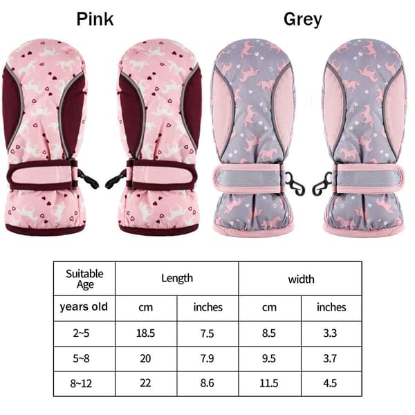 Skihandsker til børn Langærmet vante - high quality Pink 2-5 years old