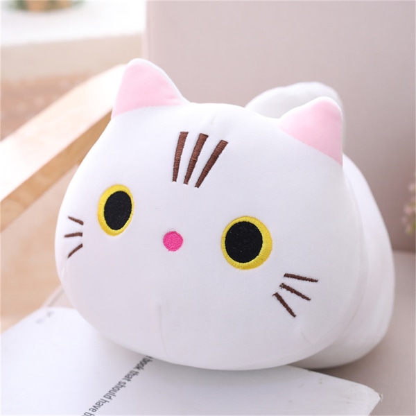 Söt katt plysch kudde docka fylld leksak barn jul heminredning grey - spot sales white