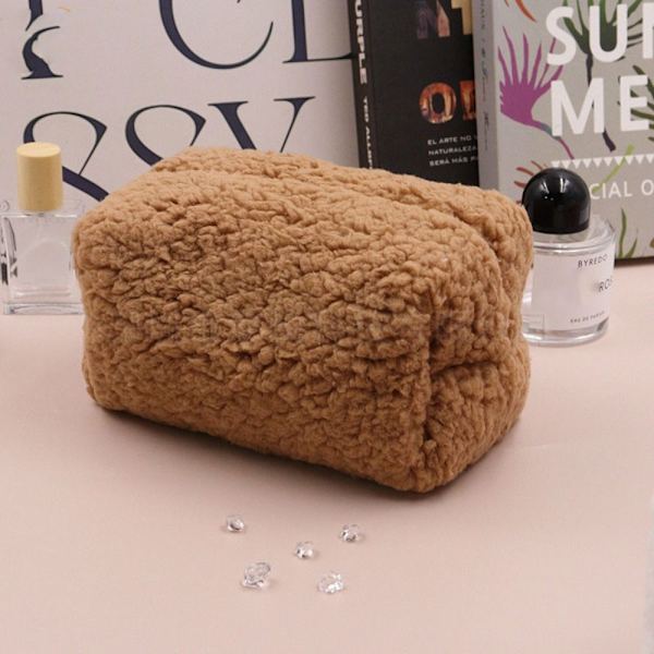 Kosmetisk förvaringsväska Plysch Makeup Organizer KAFFE - high quality Coffee