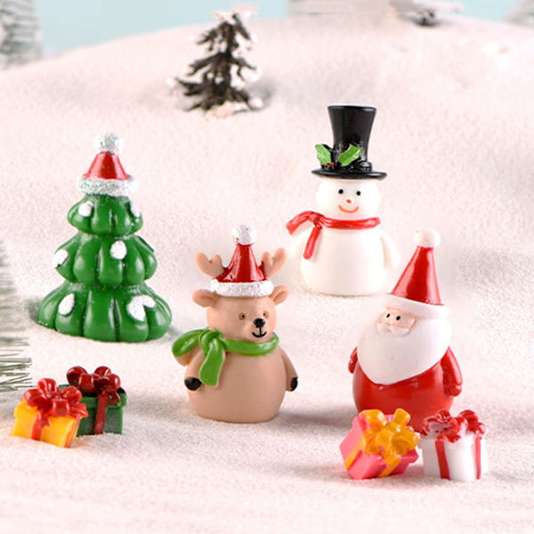 1st Julfigurer Miniatyrsnögubbe Jultomten JULTRÄD - high quality