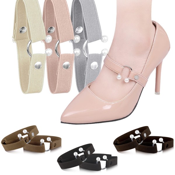 Lady Löstagbart skoband Elastiskt högklackat Halkskydd - spot sales Beige
