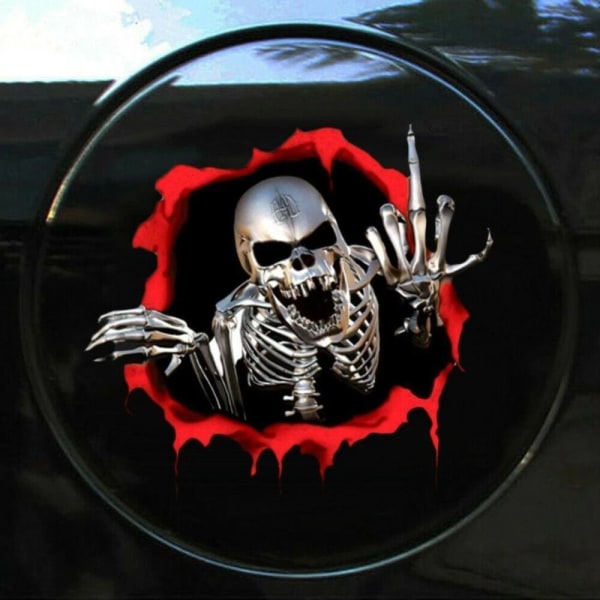 3D Skeleton Skull Car Stickers Car Body Scratches Stickers - on stock E