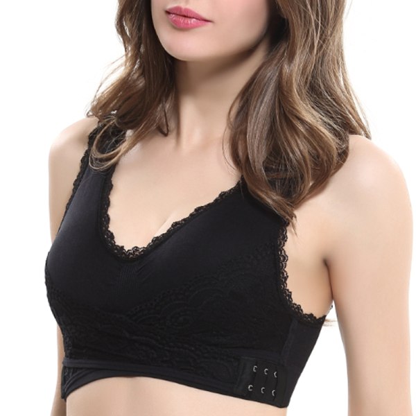 Womens Ladies Yoga Sports Sleep Comfort Vest Bras Full Cup Top - spot sales Black 2XL