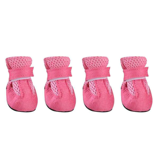 Liten Hund Katt Anti Halk Skor Skydds Pet Puppy Mesh Booties - on stock pink L