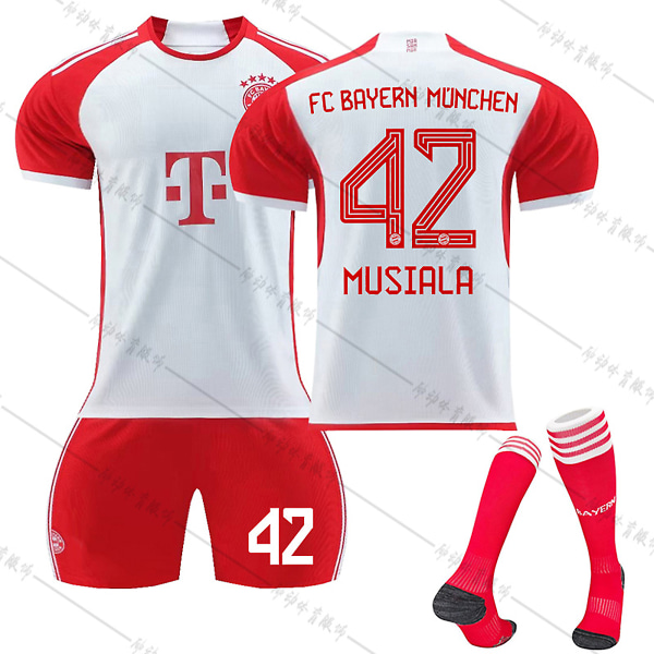 23/24 Ny säsong Hem FC Bayern Munich MUSIALA Nr 42 Barn Jersey-paket - high quality Barn-16