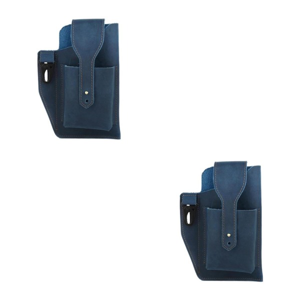 1/2/3 läder telefon hölster bältesväska Snygg midjeväska ficka - high quality Blue 2PCS
