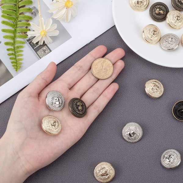 Lion Button Retro Button Metallinapit - spot-myynti