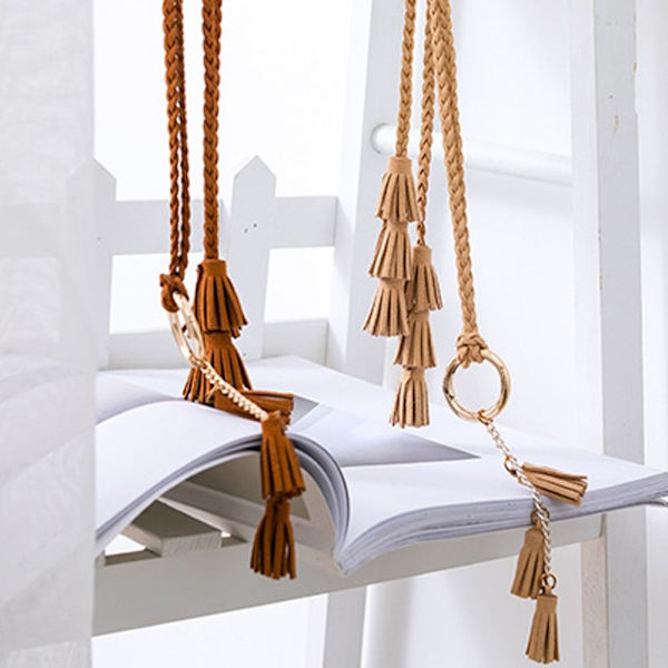 Kudottu vyötärököysi Boheemi vyötärönauha BEIGE - varastossa beige
