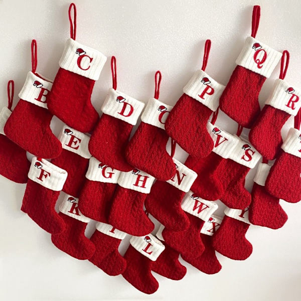 Letter Christmas Stocking Candy Gift Bag - varastossa H