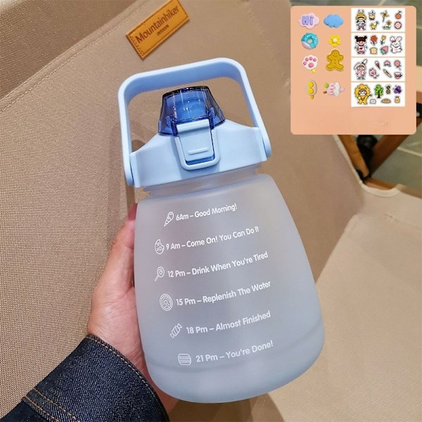 vesipullo iso urheilu oljilla juomapullo 1.1L - spot ale blå / stickers