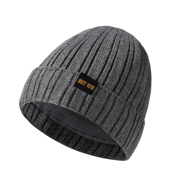 Fleece Warm Stickad Hat Manschettstickad Beanie LJUSGRÅ - high quality light grey