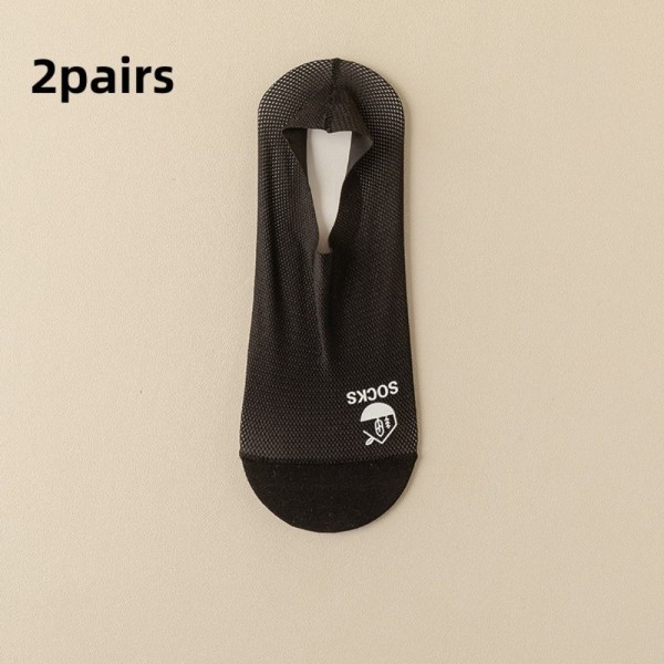 2 par Ice Silk Sock Osynliga strumpor SVART - high quality black