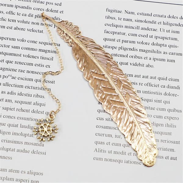Feather Bookmark Metal Bookmark - on stock
