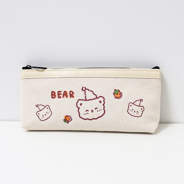 Kawaii Pennfodral Case Bear Canvas School Pennlåda - high quality 04