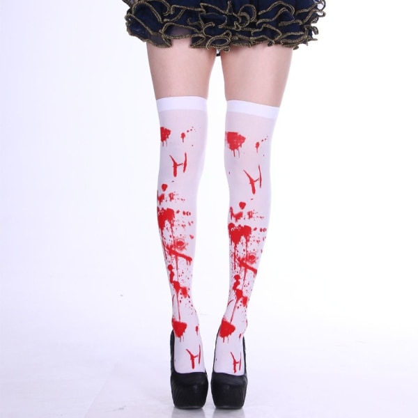 1 pari Halloween Blood Socks Thigh sukat - spot-myynti 4