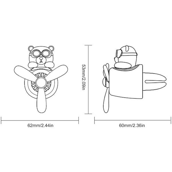 Car Air Freshener Diffuser Parfym Clip Cartoon Bear Pilot Aroma - stock