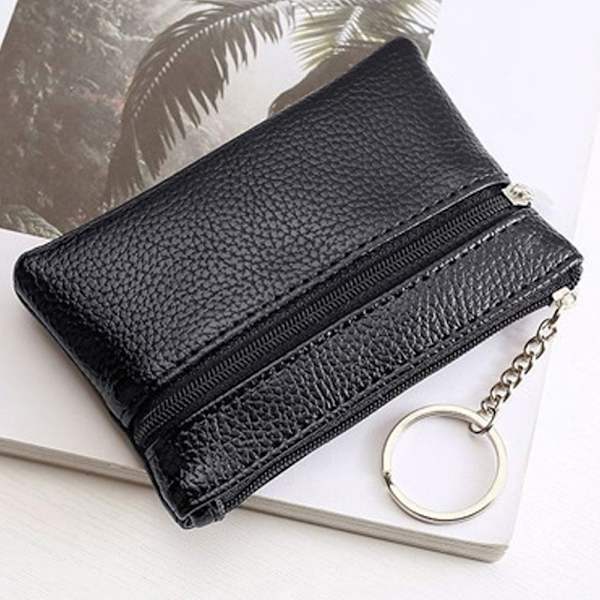2ST Minikort plånbok PU-läder SVART - high quality black