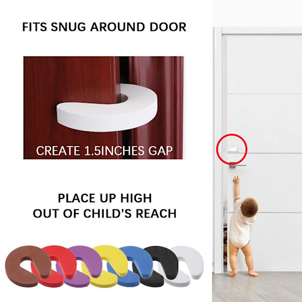 4 vaahtoovitulppaa Baby Safety Guard Sormisuoja - varastossa White