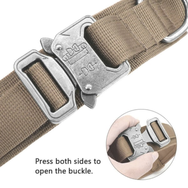 Koiran kaulapanta Military Soft Handle Leash Set Dog - spot-myynti khaki L