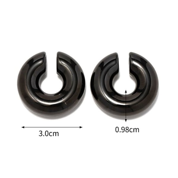 Hoop Örhängen Öronklämmor SVART A - on stock black A-A
