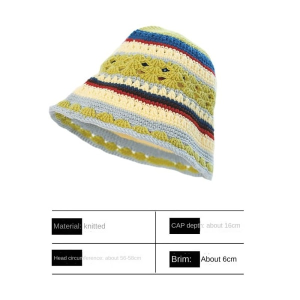 Knitted Bucket Hat Striped Fishing Cap - spot-myynti ORANGE