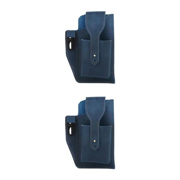 1/2/3 läder telefon hölster bältesväska Snygg midjeväska ficka - high quality Blue 2PCS