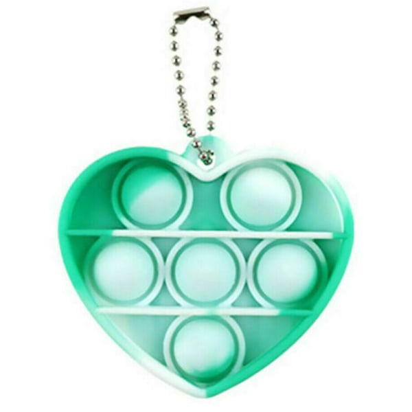 Simple Dimple Sensorisk Fidget Toy Nyckelring Mini Prydnader - on stock Green - Heart
