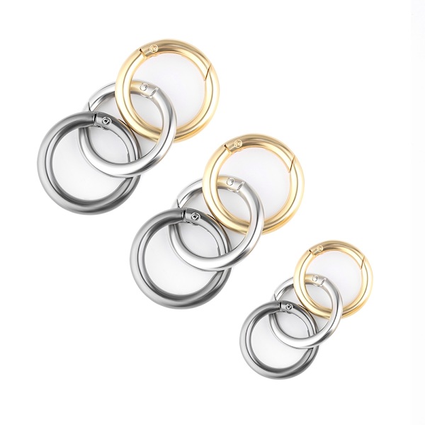 10st Spring O-Ring Spännen Karbinhake Handväskor GULD - stock