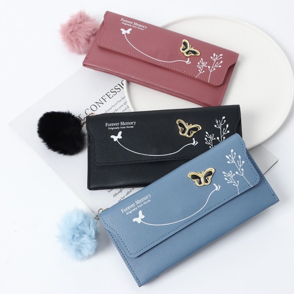 PU Leather Clutch Money Bag Tassel Card Holder GREY - varastossa