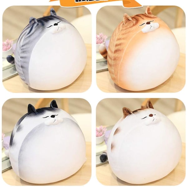 Katt Knubbig plysch japansk docka Djur Kramar Kudde Fylld Mjuk Barn Sovkomfort Kudde Leksak Fluffiga Uppstoppade Kuddar 30cm - high quality
