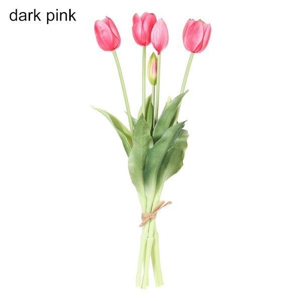 Konstgjorda Blommor Tulpaner Bukett MÖRKROSA - on stock dark pink