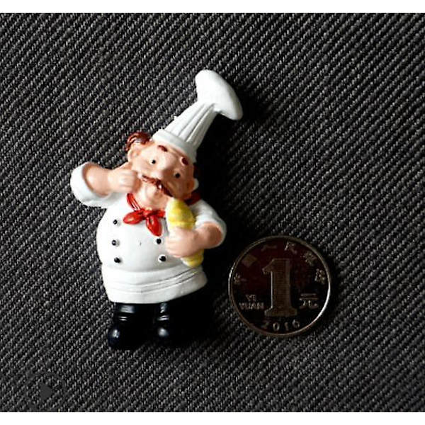 6 kpl ylisuuria söpöjä 3D Fat Chef -jääkaappimagneetteja - spot-myynti