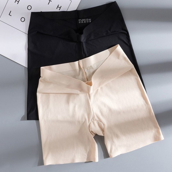 Summer Ice Silk Hengittävä Plus Size Seamless Pants BLACK L - varasto Black L (55-72.5kg)