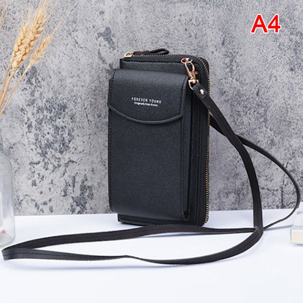 Läder Damväska Plånböcker Touch Mobilväska Väskor - on stock Black