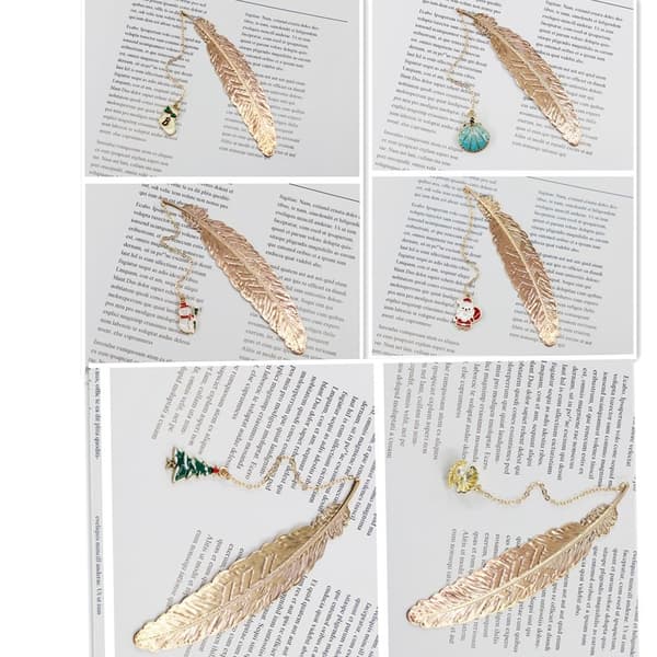 Feather Bookmark Metal Bookmark - on stock