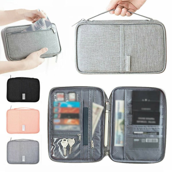 Matkajärjestäjä Passi Asiakirjanpidike RFID-korttilompakkopussi - pistemyynti grey L