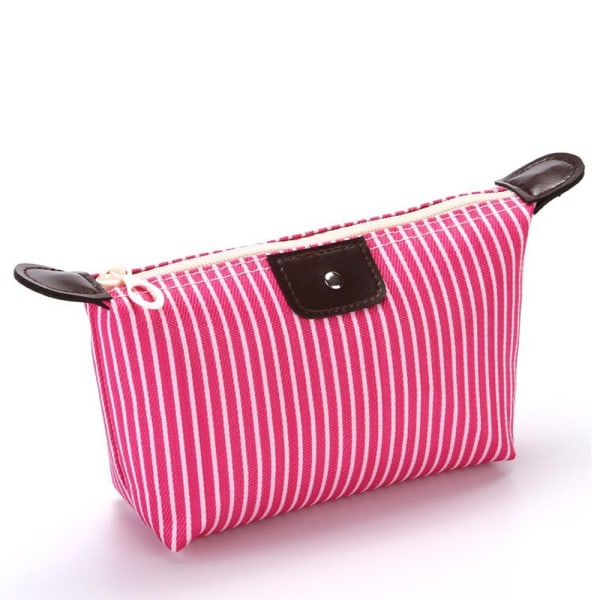 Canvas-meikkilaukut - spot-myynti Rose red color stripe