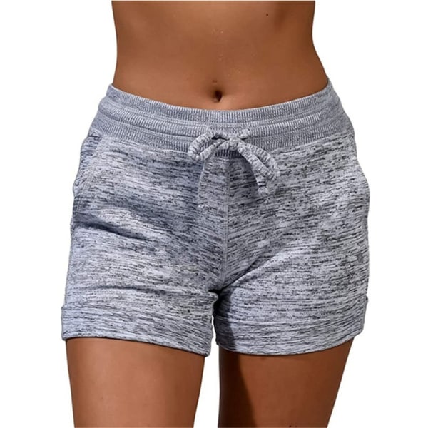 Damer sommarshorts med elastisk midja Casual port Beach Yoga Byxor - spot sales grey S