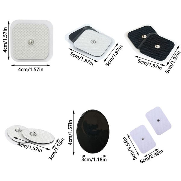 Elektrodkuddar Massagedynor VIT 5CM X 5CM - on stock White 5cm x 5cm