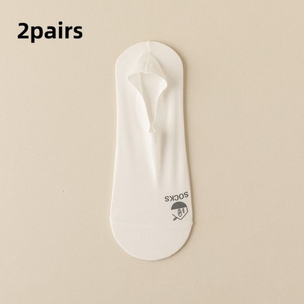 2 paria Ice Silk Sock Invisible -sukkia VALKOINEN - korkea laatu white