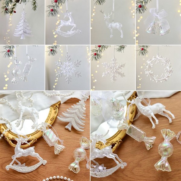 Joulukuusen riipukset Puuriipus PEARLY SNOWFLINGS PEARLY - spot ale Pearly Snowflakes