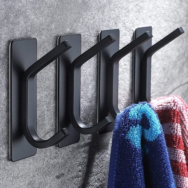 Handdukskrok Väggkrokställ SVART - on stock Black