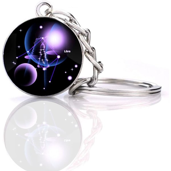 12 Constellation Glow In The Dark Creative Galaxy nyckelring, - high quality F
