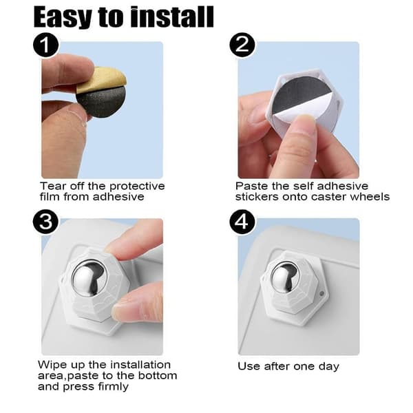 4st Mini hjul Universal hjul Sticky Swivel Pulley - high quality