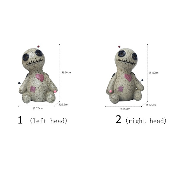 Voodoo Doll Cone Incense Burner Desktop Harts Ornament Doll - high quality 1 set(head left&right)