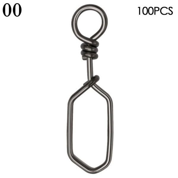 100 kpl Fishing Hanging Snap Barrel Swivel 00 - varastossa 00