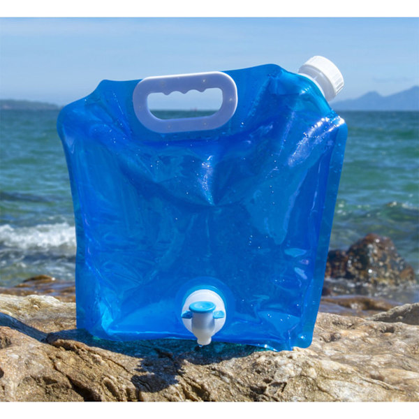 Bärbar utomhus hopfällbar vätskepåse Vattenpåse - spot försäljning blue 10L